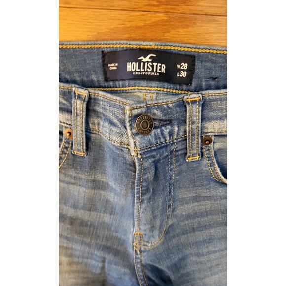 Hollister Jeans Men W28 X 28.5L Actual Slim Straight Advance Stretch Distressed - Picture 7 of 15